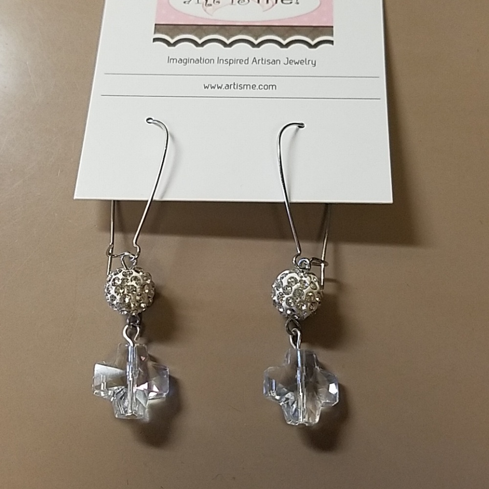 Silver Crystal Earrings